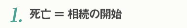 1.死亡＝相続の開始