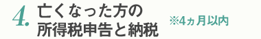 4.亡くなった方の所得税申告と納税　※4カ月以内